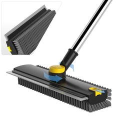 Black Color 3-in-1 Floor Scrub Brush with Long Handle and Squeegee