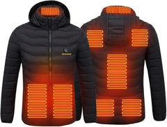 5 Color Heated Hooded Jacket with Carbon Fiber Heating Zones