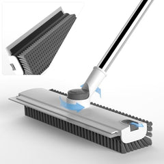 White Color 3-in-1 Floor Scrub Brush with Long Handle and Squeegee
