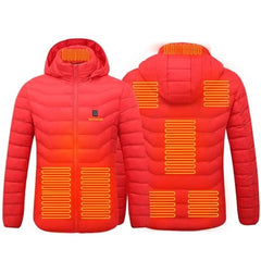 2 Color Heated Hooded Jacket with Carbon Fiber Heating Zones