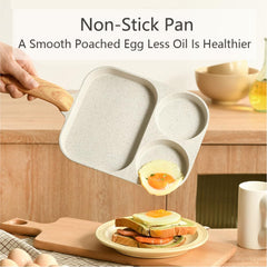 3-Section Nonstick Egg Frying Pan for Multi-Meal Cooking