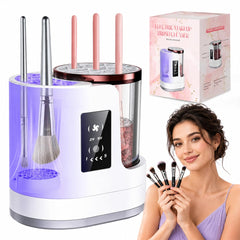 Electric Makeup Brush Cleaner With Sonic Wash & Dry