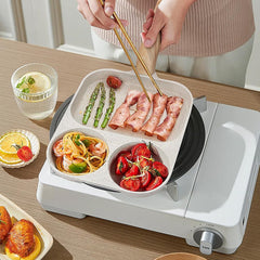 3-Section Nonstick Egg Frying Pan for Multi-Meal Cooking
