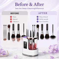 Electric Makeup Brush Cleaner With Sonic Wash & Dry