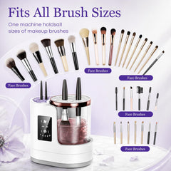 Electric Makeup Brush Cleaner With Sonic Wash & Dry