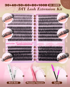 DIY Lash Cluster Extension Kit With Bond, Seal & Tweezers