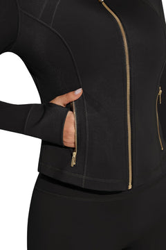 Women’s 2 Piece Workout Set – Zip Jacket & High Waist Leggings